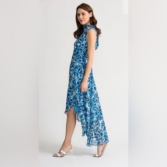 Joseph Ribkoff Water Color Asymmetrical Dress - Picture 1 of 14